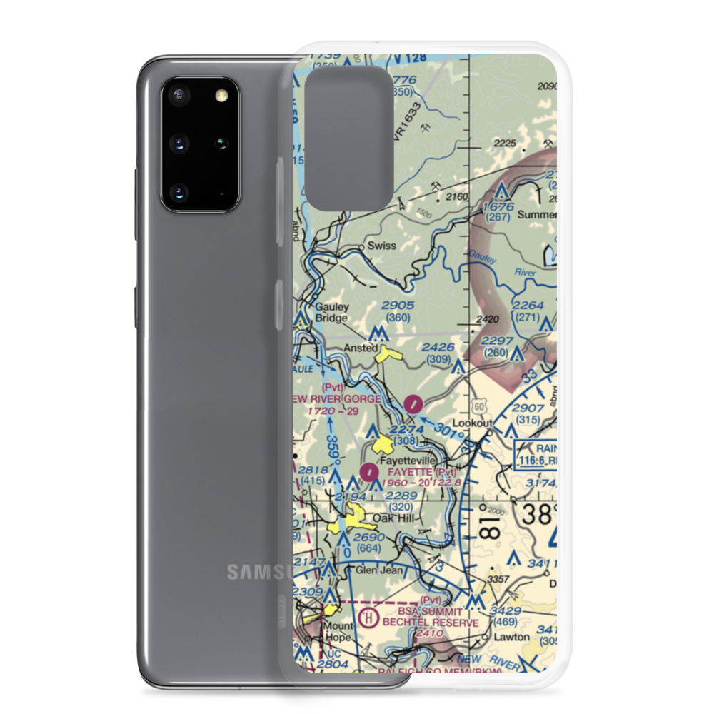 Lee Massey Airport (WV01) VFR Sectional Samsung Case Samsung Galaxy S20 Plus model shown