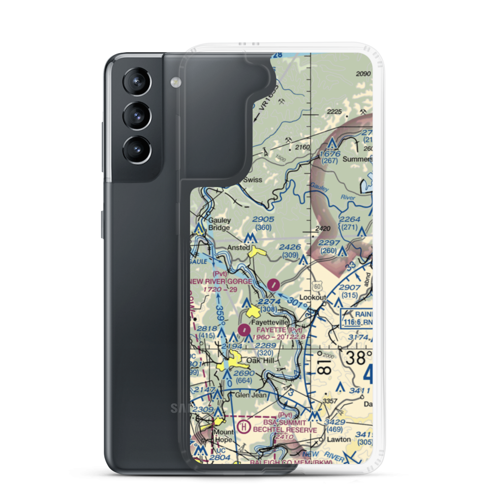 Lee Massey Airport (WV01) VFR Sectional Samsung Case Samsung Galaxy S21 model shown