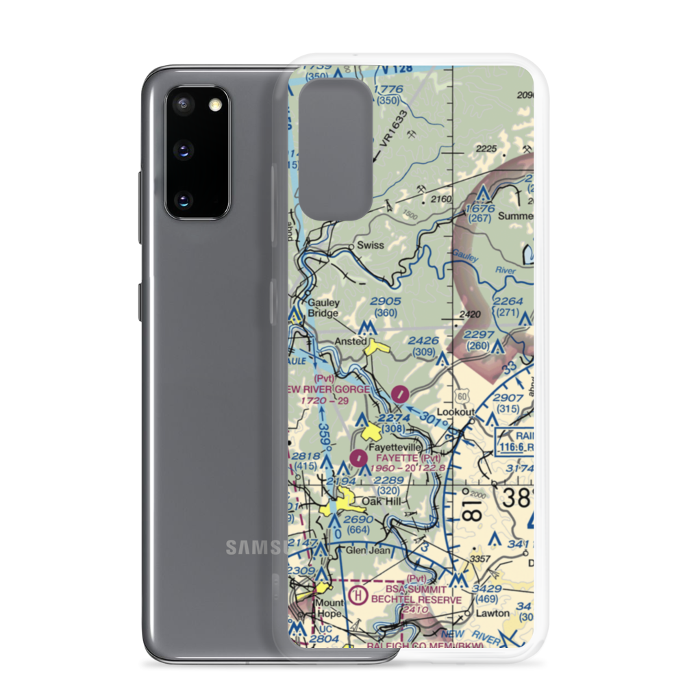 Lee Massey Airport (WV01) VFR Sectional Samsung Case Samsung Galaxy S20 model shown