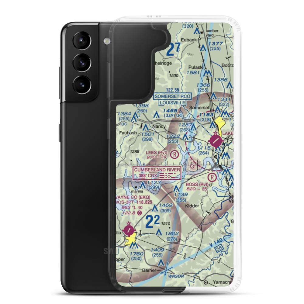Lee's Airpark (68KY) VFR Sectional Samsung Case Samsung Galaxy S21 Plus model shown