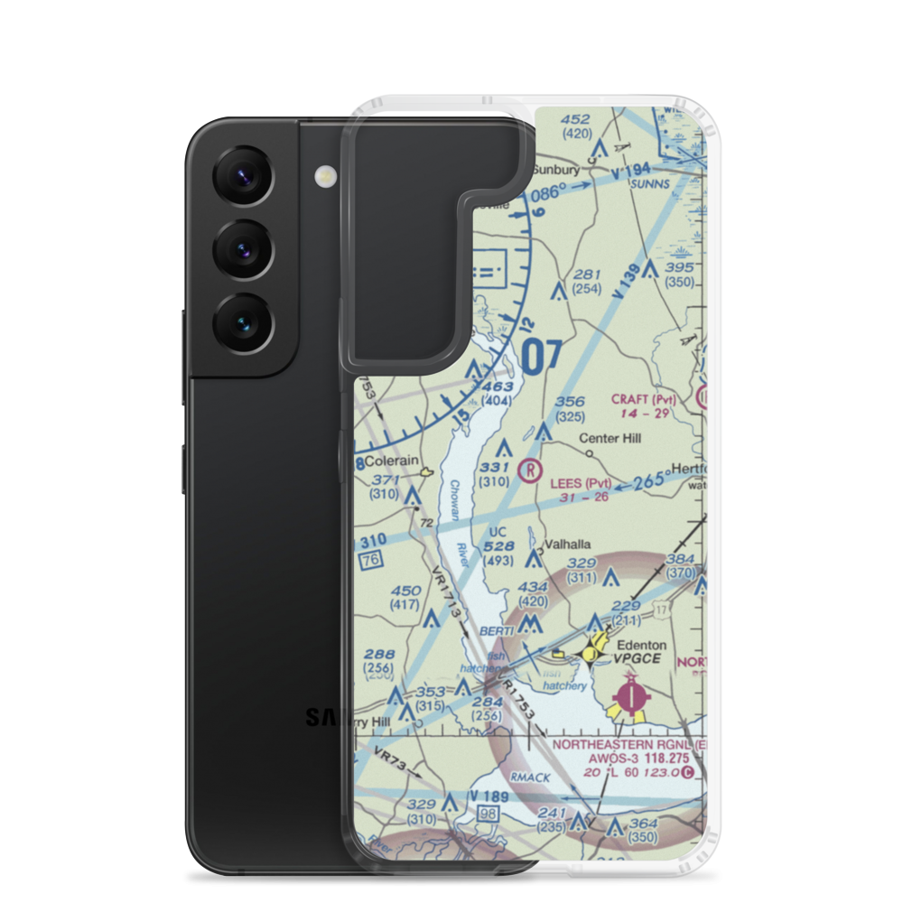 Lee's Airport (16NC) VFR Sectional Samsung Case Samsung Galaxy S22 model shown