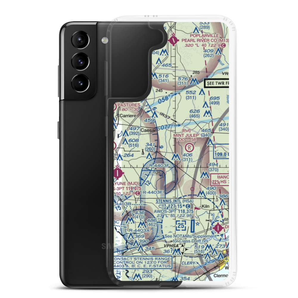 Lee's Field (MS74) VFR Sectional Samsung Case Samsung Galaxy S21 Plus model shown