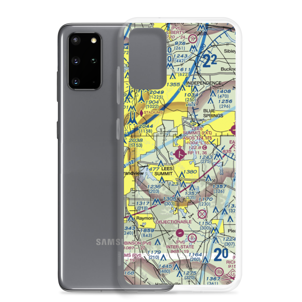 Lee's Summit Municipal Airport (LXT) VFR Sectional Samsung Case Samsung Galaxy S20 Plus model shown