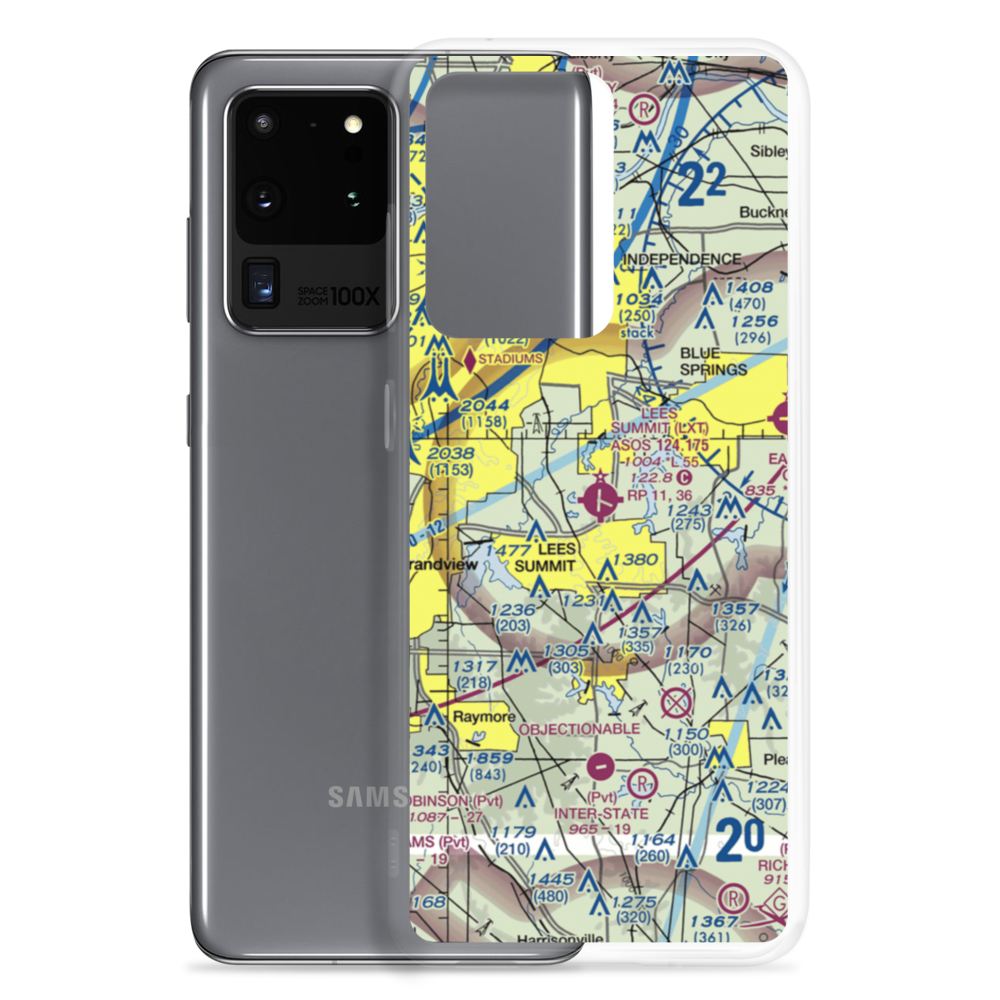 Lee's Summit Municipal Airport (LXT) VFR Sectional Samsung Case Samsung Galaxy S20 Ultra model shown