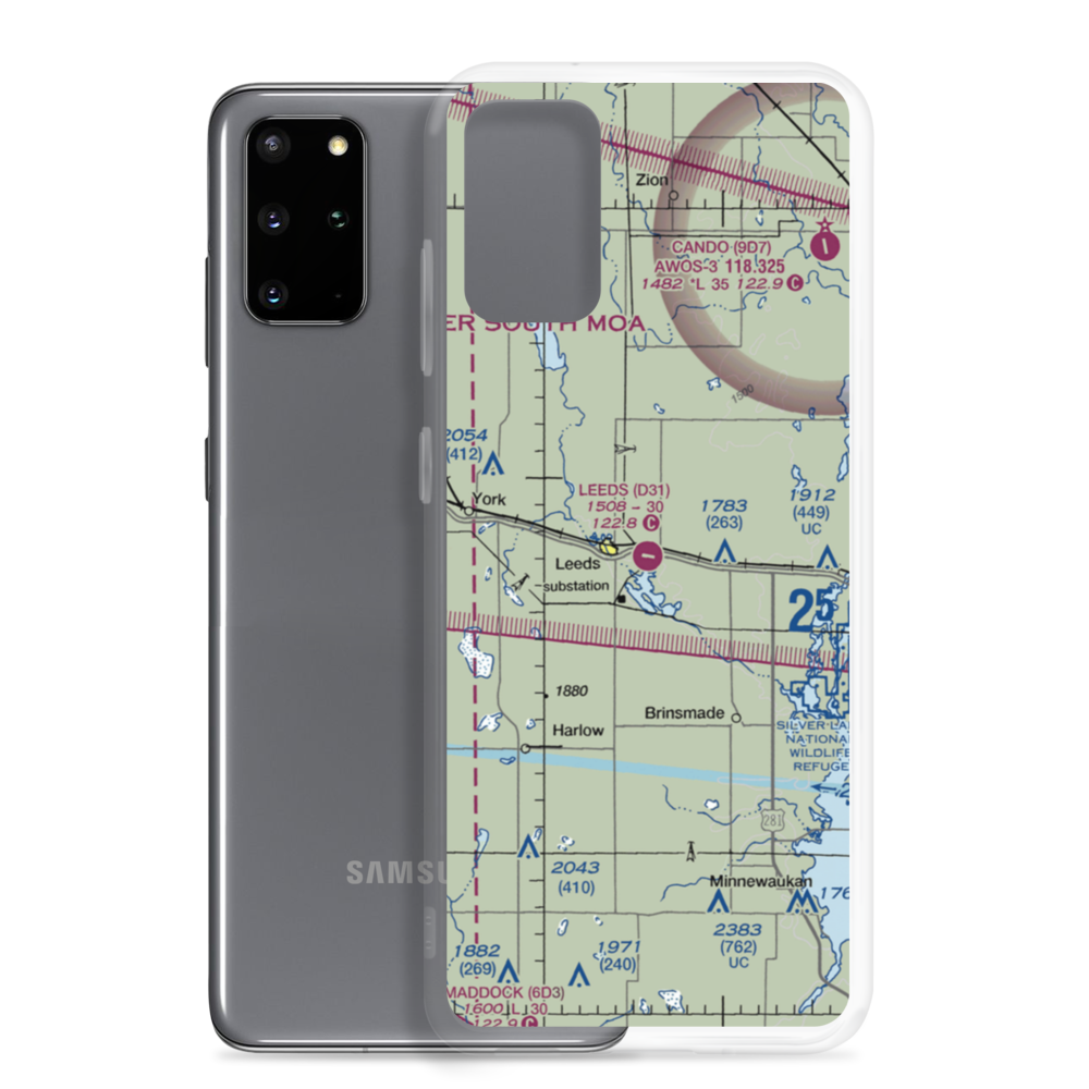 Leeds Municipal Airport (D31) VFR Sectional Samsung Case Samsung Galaxy S20 Plus model shown