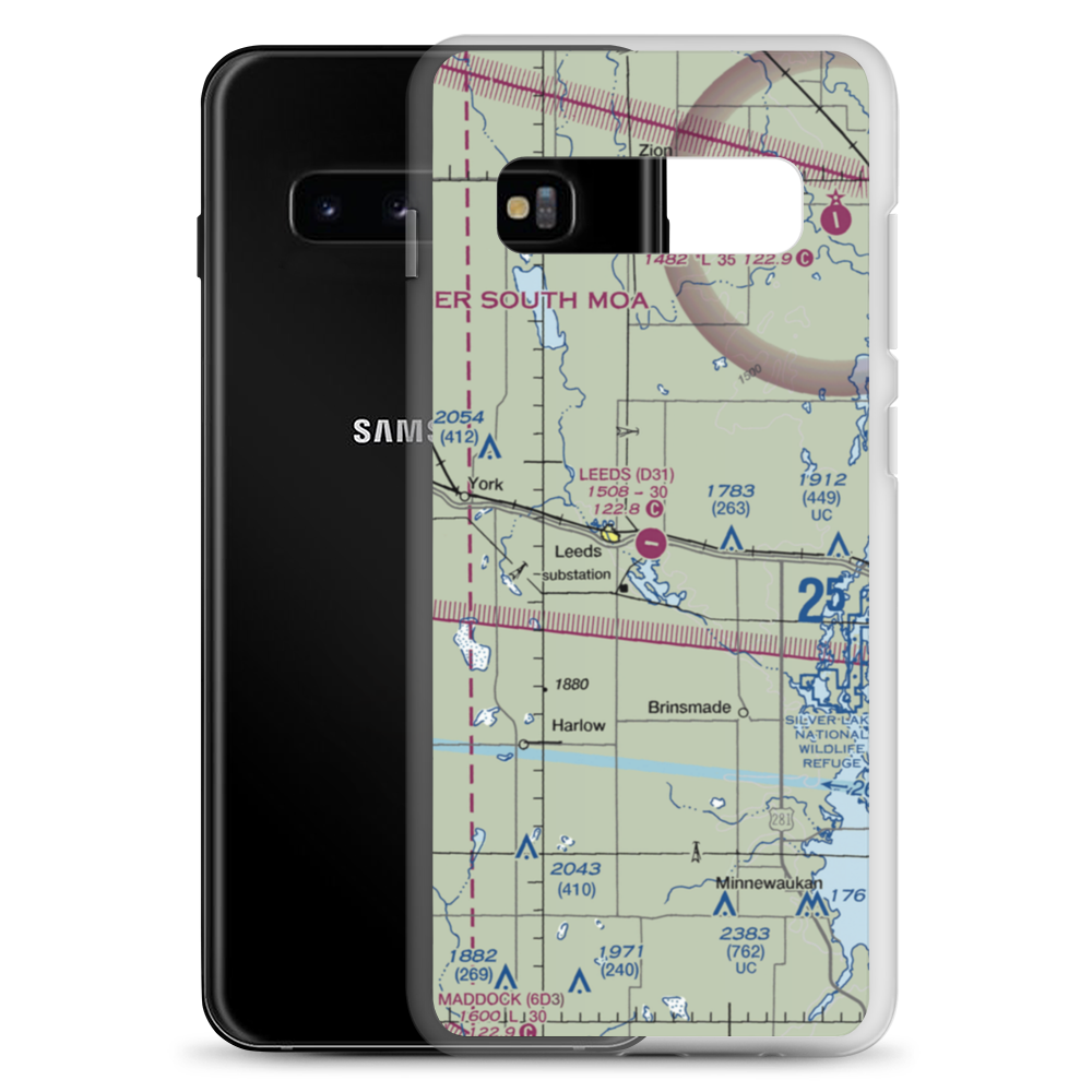 Leeds Municipal Airport (D31) VFR Sectional Samsung Case Samsung Galaxy S10+ model shown