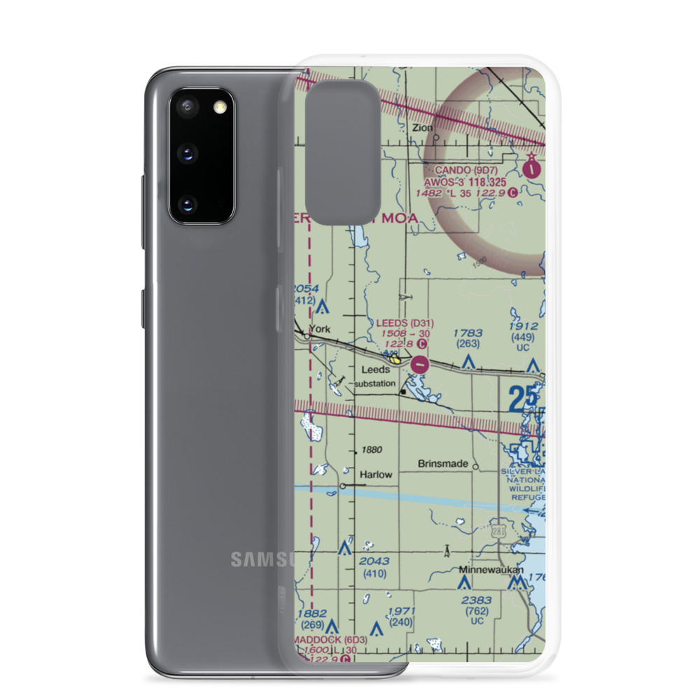 Leeds Municipal Airport (D31) VFR Sectional Samsung Case Samsung Galaxy S20 model shown