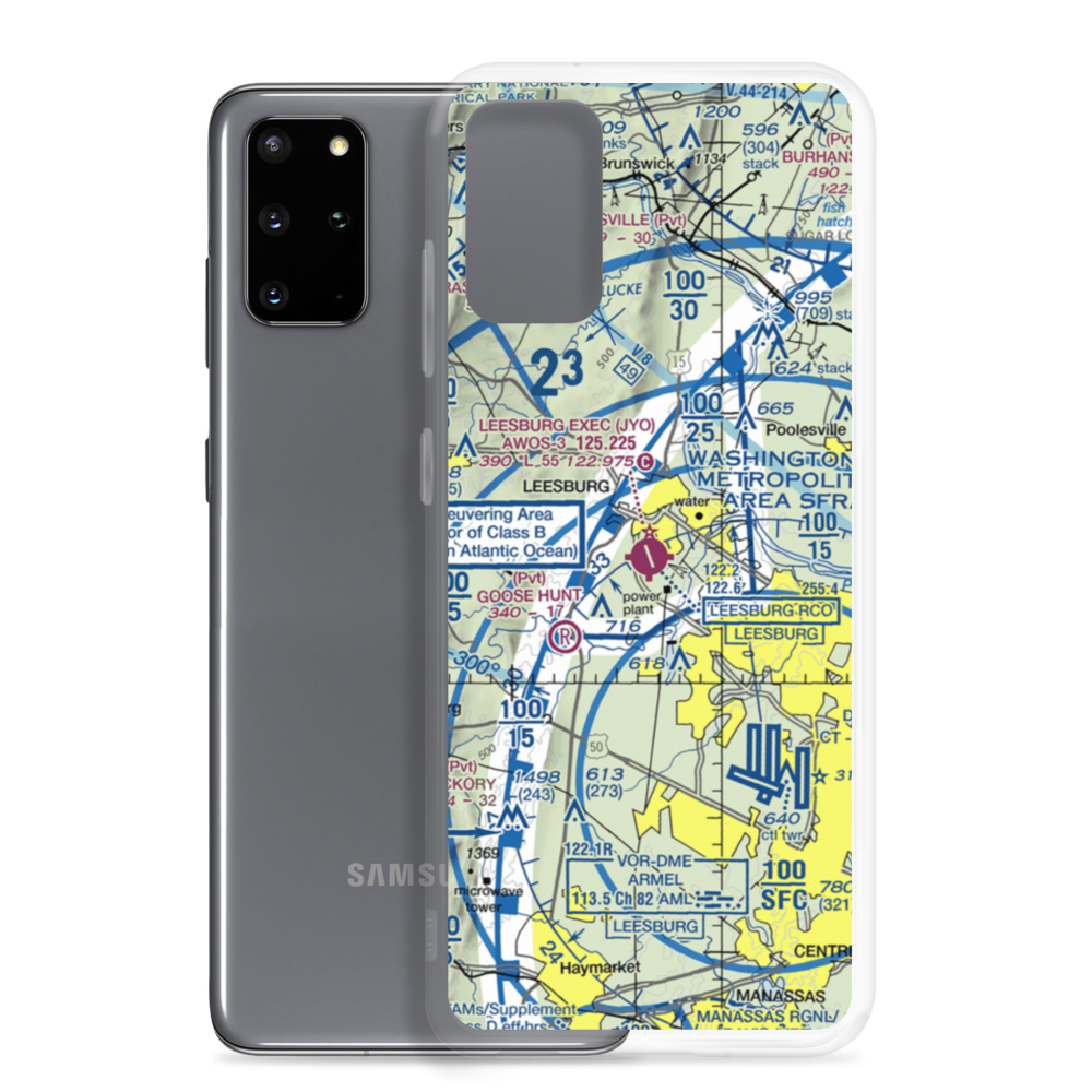 Leesburg Executive Airport (JYO) VFR Sectional Samsung Case Samsung Galaxy S20 Plus model shown