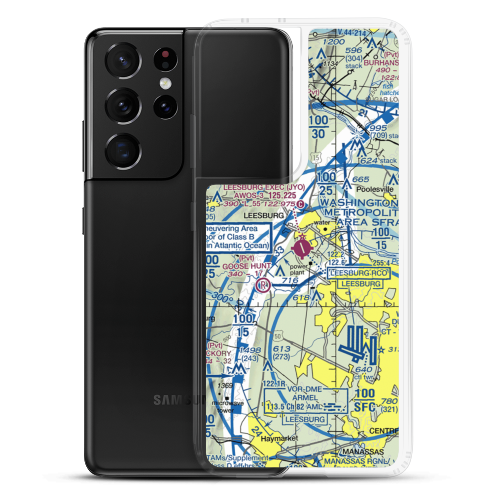 Leesburg Executive Airport (JYO) VFR Sectional Samsung Case Samsung Galaxy S21 Ultra model shown