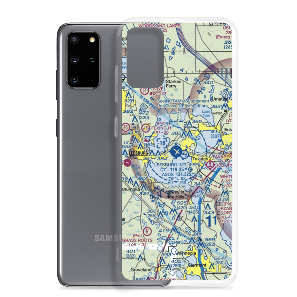 Leesburg International Airport (LEE) VFR Sectional Samsung Case Samsung Galaxy S20 Plus model shown