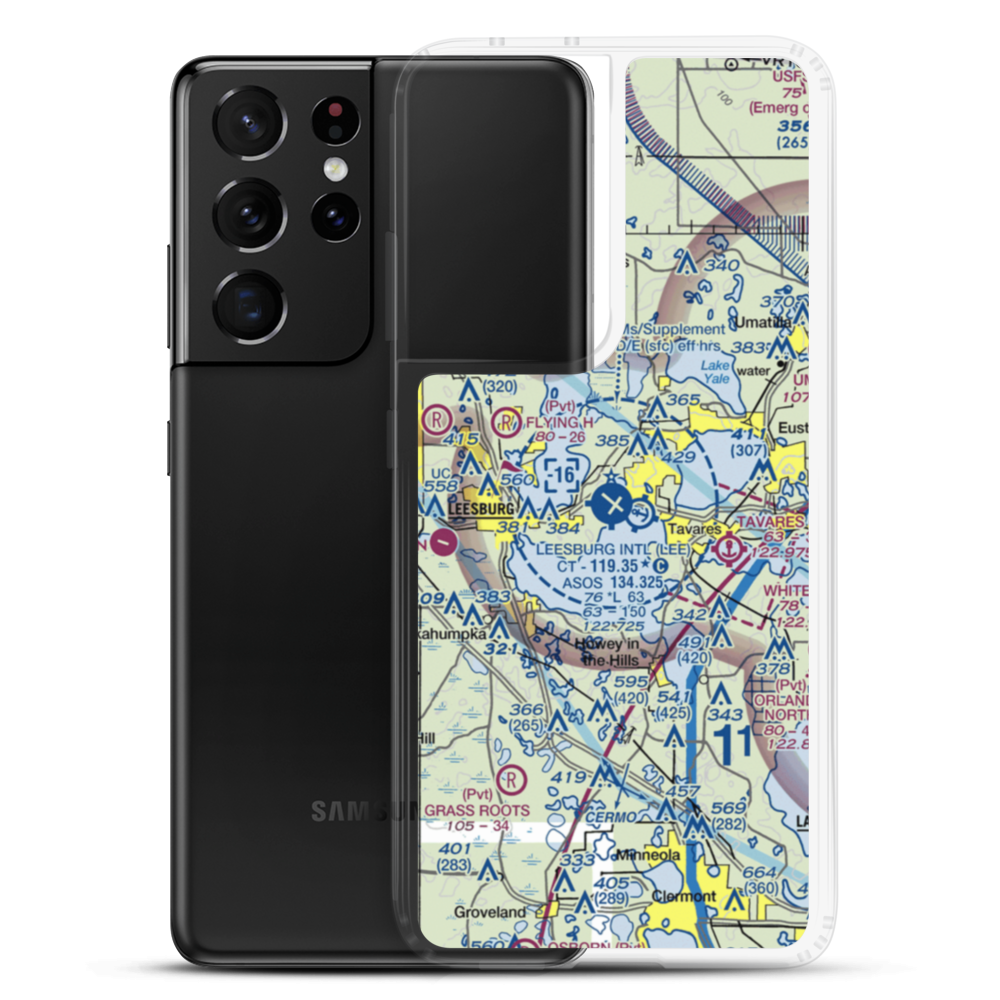 Leesburg International Airport (LEE) VFR Sectional Samsung Case Samsung Galaxy S21 Ultra model shown