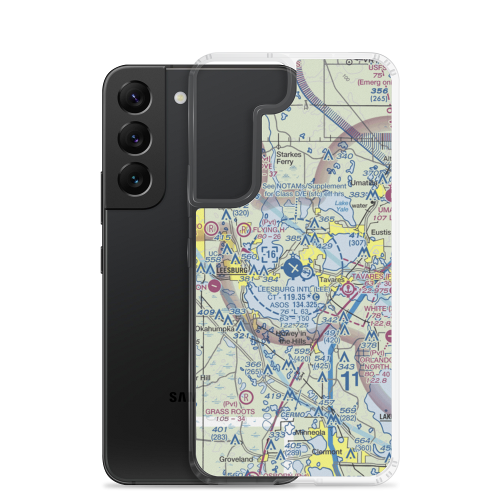 Leesburg International Airport (LEE) VFR Sectional Samsung Case Samsung Galaxy S22 model shown