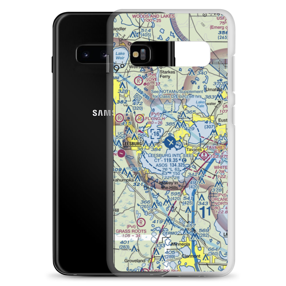 Leesburg International Airport (LEE) VFR Sectional Samsung Case Samsung Galaxy S10+ model shown