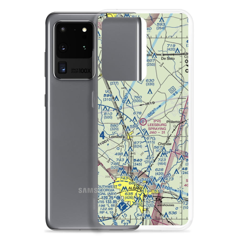 Leesburg Spraying Airport (8GA3) VFR Sectional Samsung Case Samsung Galaxy S20 Ultra model shown