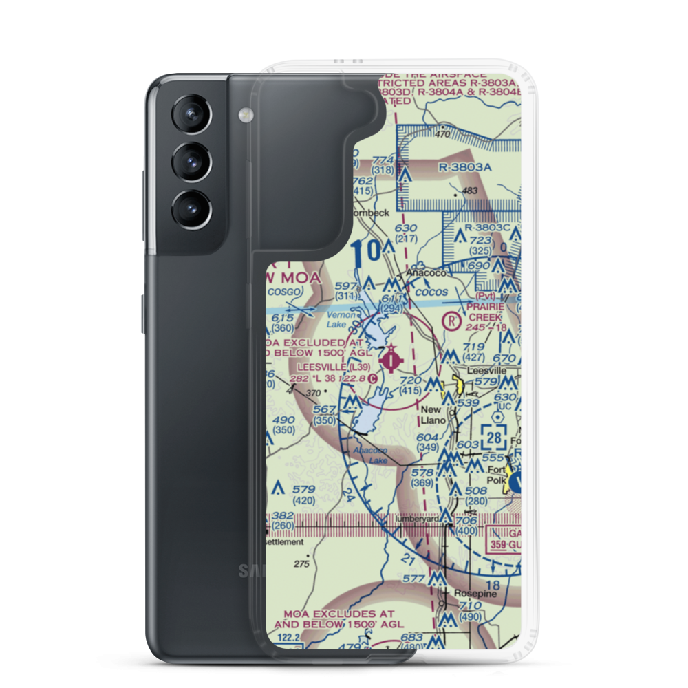 Leesville Airport (L39) VFR Sectional Samsung Case Samsung Galaxy S21 model shown