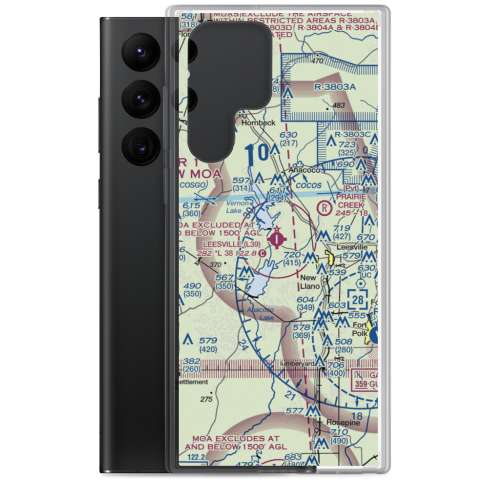Leesville Airport (L39) VFR Sectional Samsung Case Samsung Galaxy S22 Ultra model shown