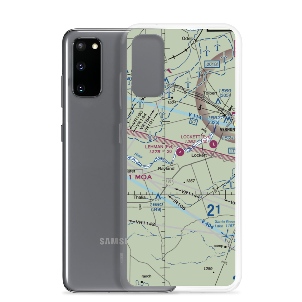 Lehman Airport (28TX) VFR Sectional Samsung Case Samsung Galaxy S20 model shown
