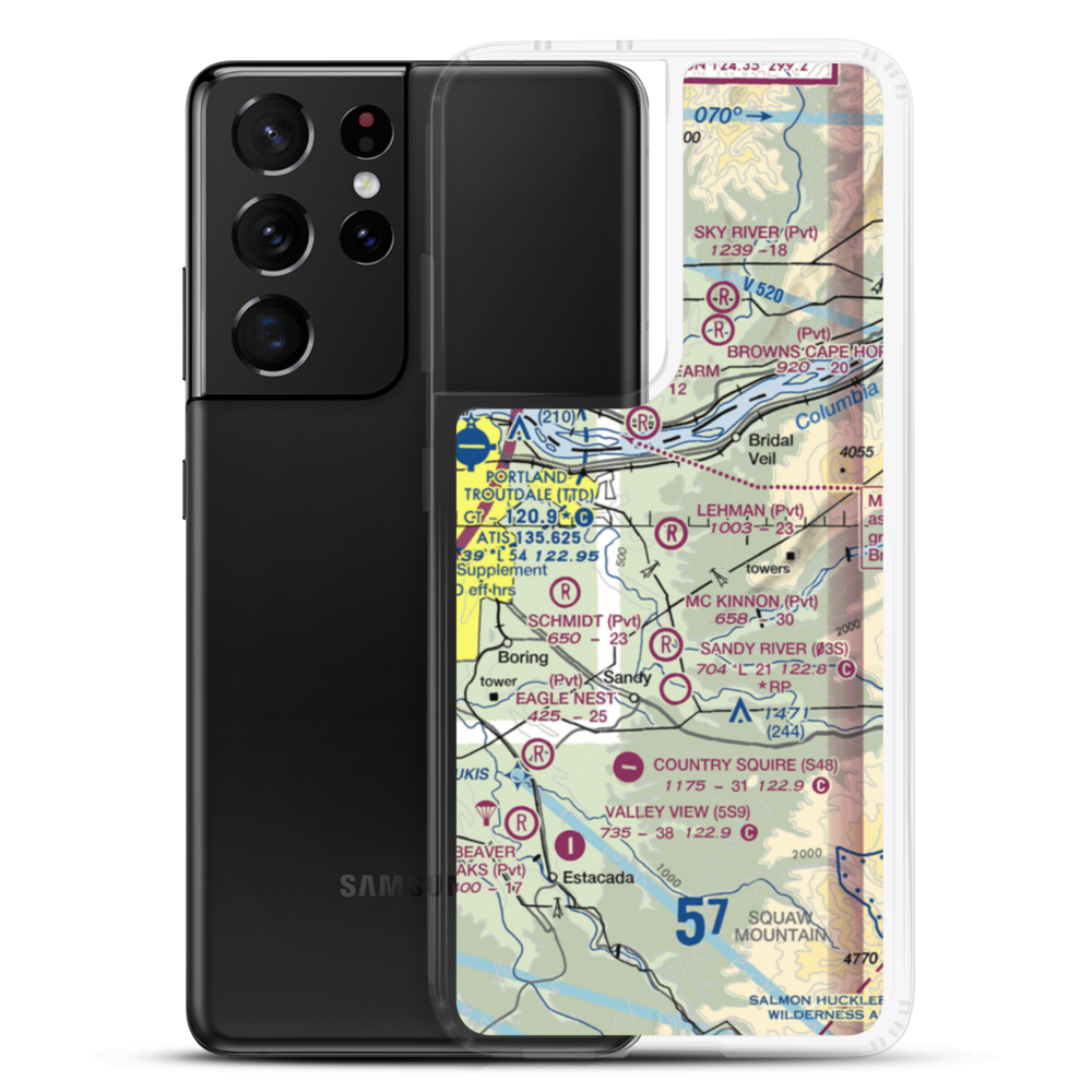 Lehman Field (OR50) VFR Sectional Samsung Case Samsung Galaxy S21 Ultra model shown