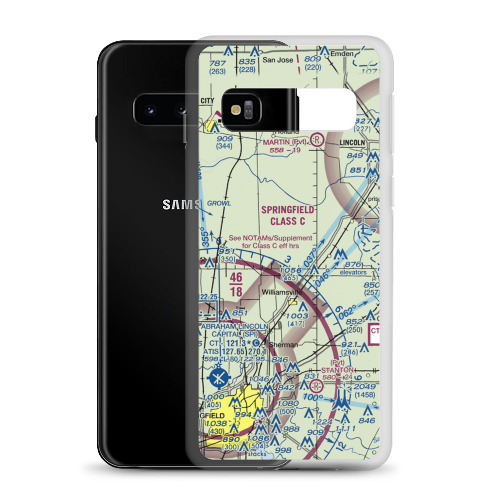 Leigh Farm Airport (4IS8) VFR Sectional Samsung Case Samsung Galaxy S10 model shown