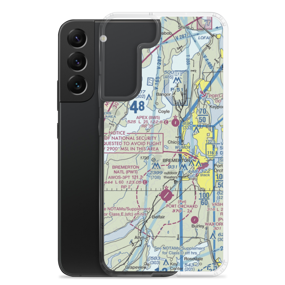 Leisureland Airpark (WA96) VFR Sectional Samsung Case Samsung Galaxy S22 Plus model shown