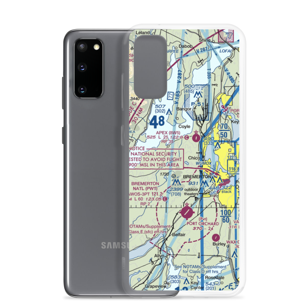 Leisureland Airpark (WA96) VFR Sectional Samsung Case Samsung Galaxy S20 model shown