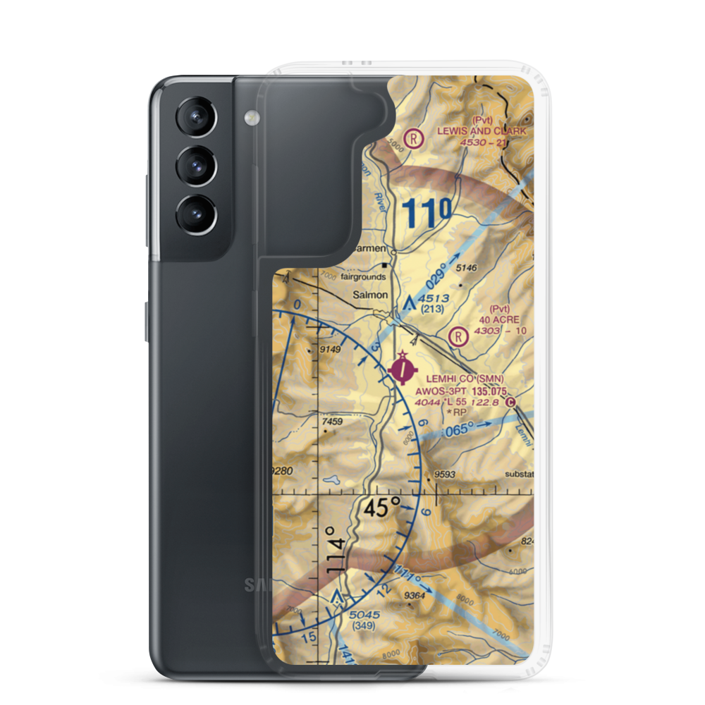 Lemhi County Airport (SMN) VFR Sectional Samsung Case Samsung Galaxy S21 model shown
