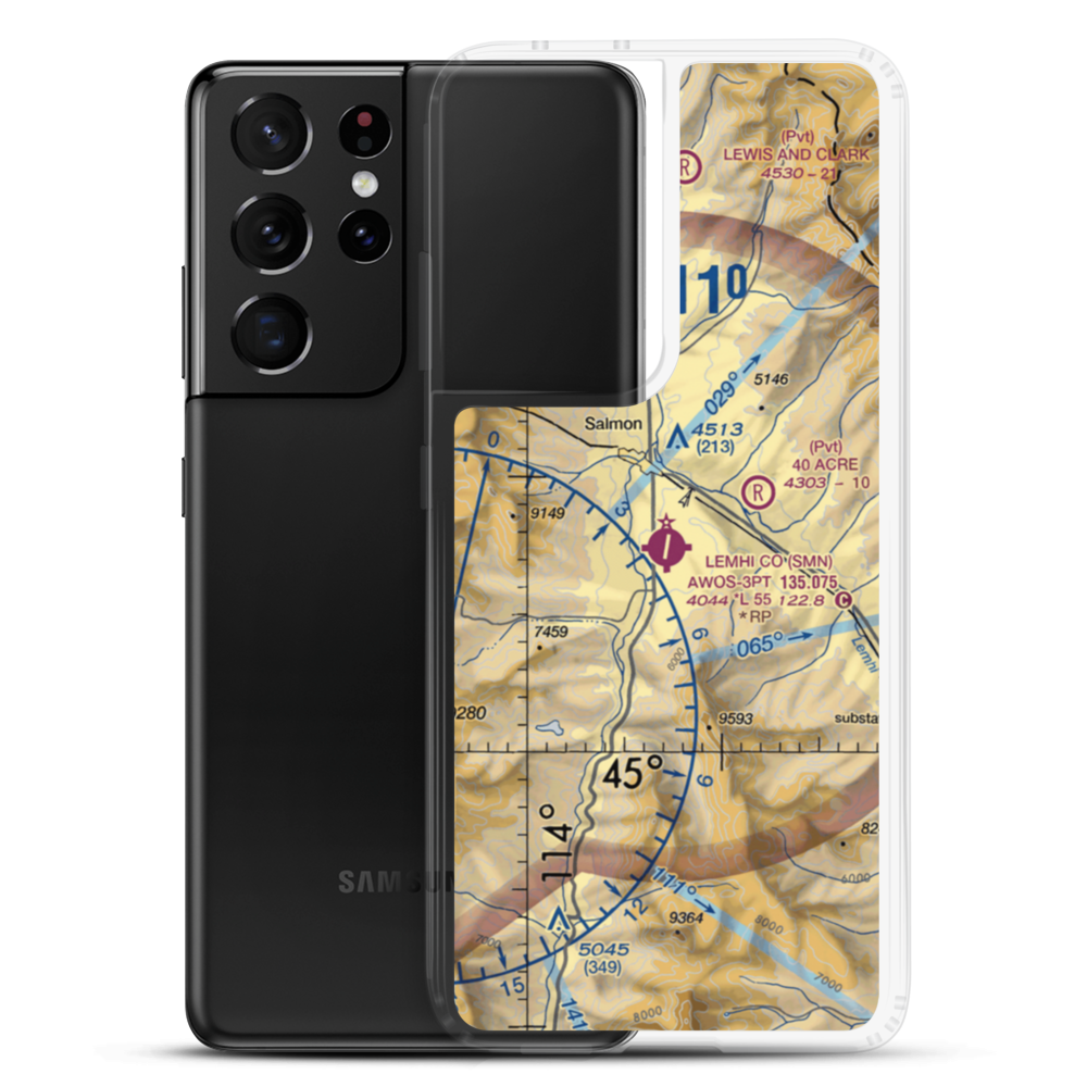 Lemhi County Airport (SMN) VFR Sectional Samsung Case Samsung Galaxy S21 Ultra model shown