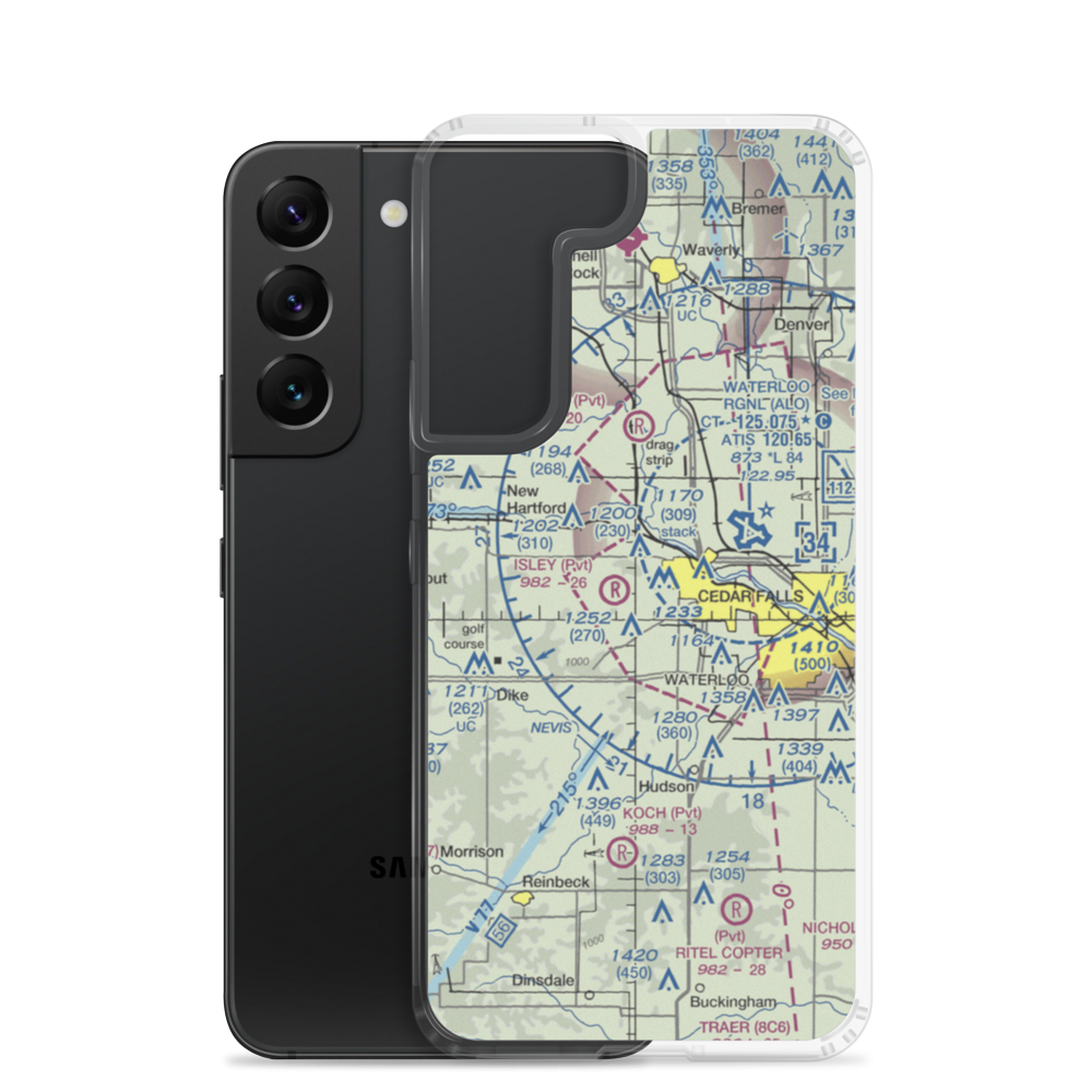 Lemons Airport (IA03) VFR Sectional Samsung Case Samsung Galaxy S22 model shown
