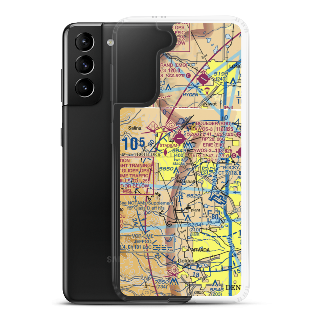 Lemons Private Strip (CO10) VFR Sectional Samsung Case Samsung Galaxy S21 Plus model shown