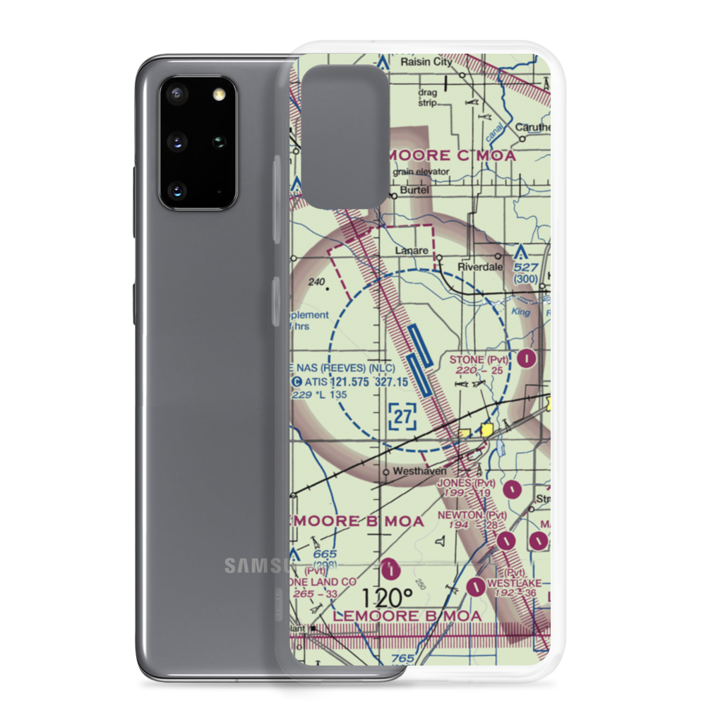 Lemoore Naval Air Station (Reeves Field) Airport (NLC) VFR Sectional Samsung Case Samsung Galaxy S20 Plus model shown
