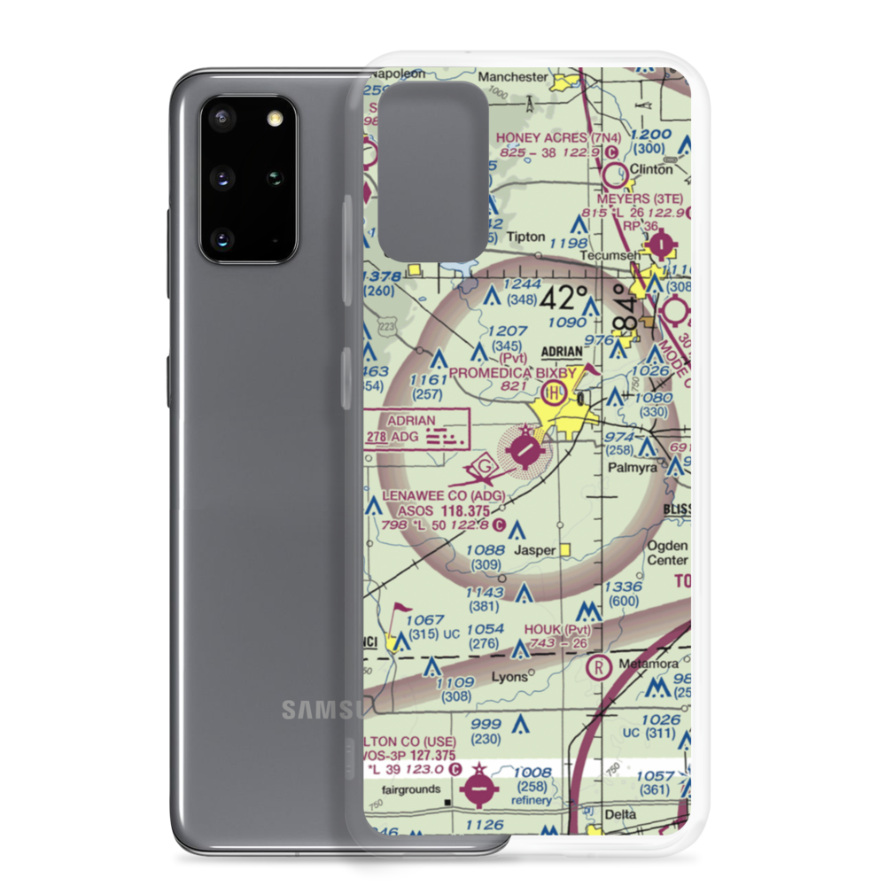 Lenawee County Airport (ADG) VFR Sectional Samsung Case Samsung Galaxy S20 Plus model shown