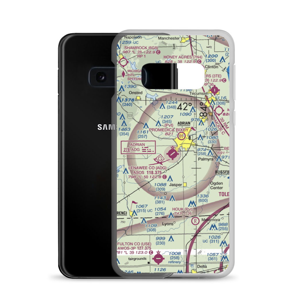Lenawee County Airport (ADG) VFR Sectional Samsung Case Samsung Galaxy S10e model shown