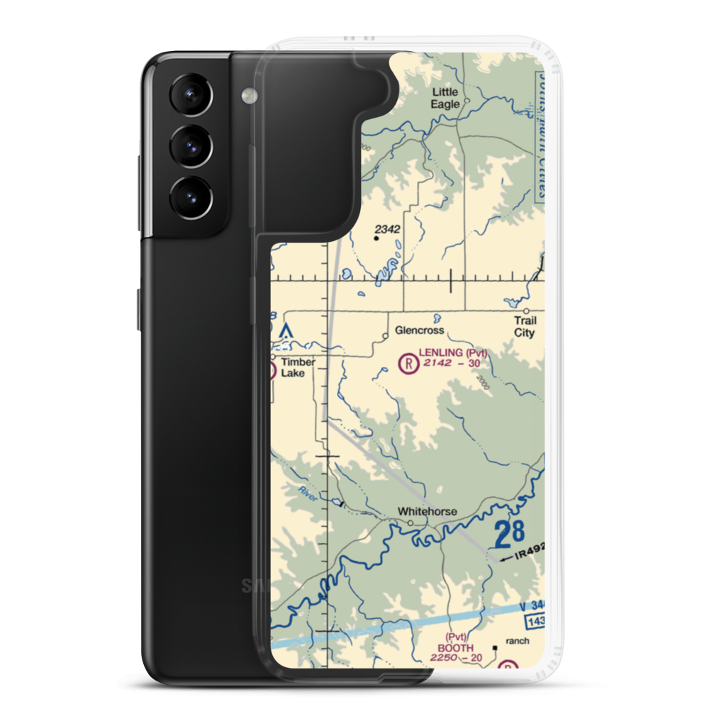 Lenling Airport (0SD0) VFR Sectional Samsung Case Samsung Galaxy S21 Plus model shown