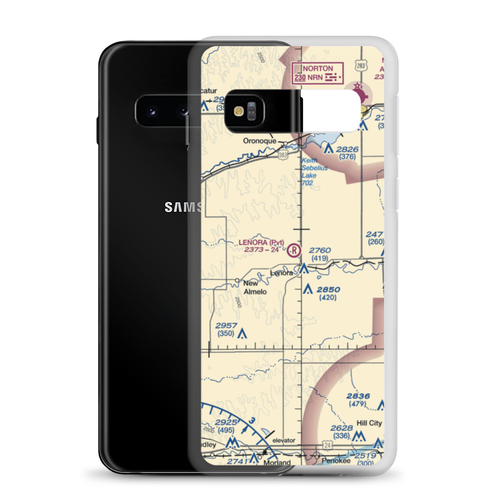 Lenora Municipal Airport (SN03) VFR Sectional Samsung Case Samsung Galaxy S10 model shown