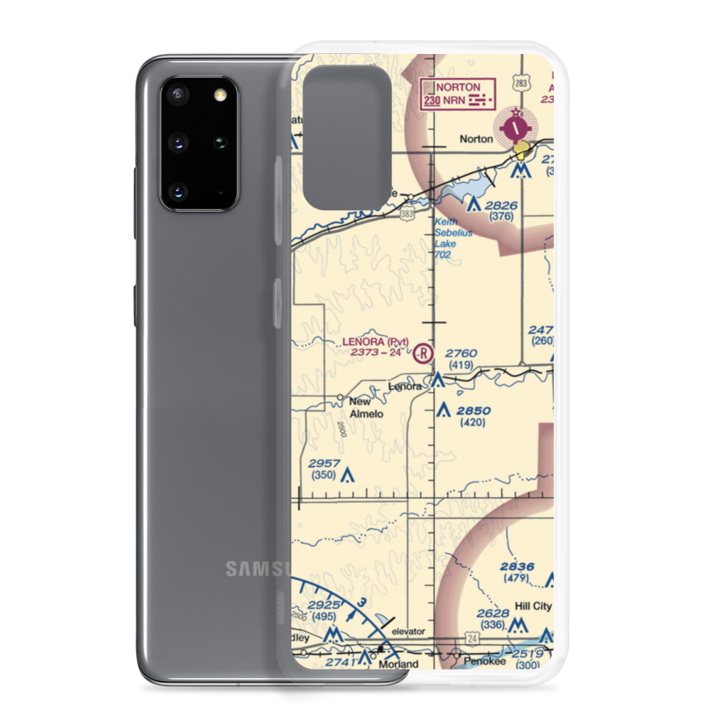 Lenora Municipal Airport (SN03) VFR Sectional Samsung Case Samsung Galaxy S20 Plus model shown