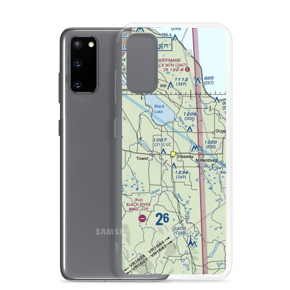 Leo E. Goetz County Airport (Y96) VFR Sectional Samsung Case Samsung Galaxy S20 model shown