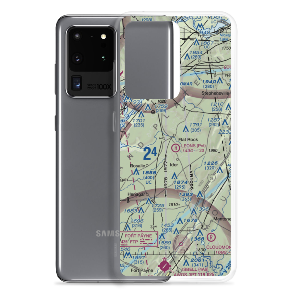 Leon's Landing Airport (4AL7) VFR Sectional Samsung Case Samsung Galaxy S20 Ultra model shown
