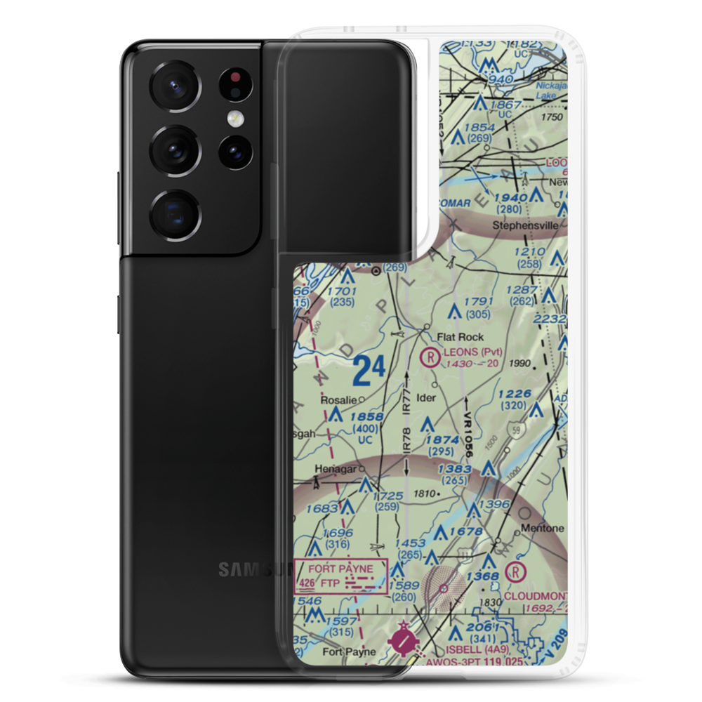 Leon's Landing Airport (4AL7) VFR Sectional Samsung Case Samsung Galaxy S21 Ultra model shown