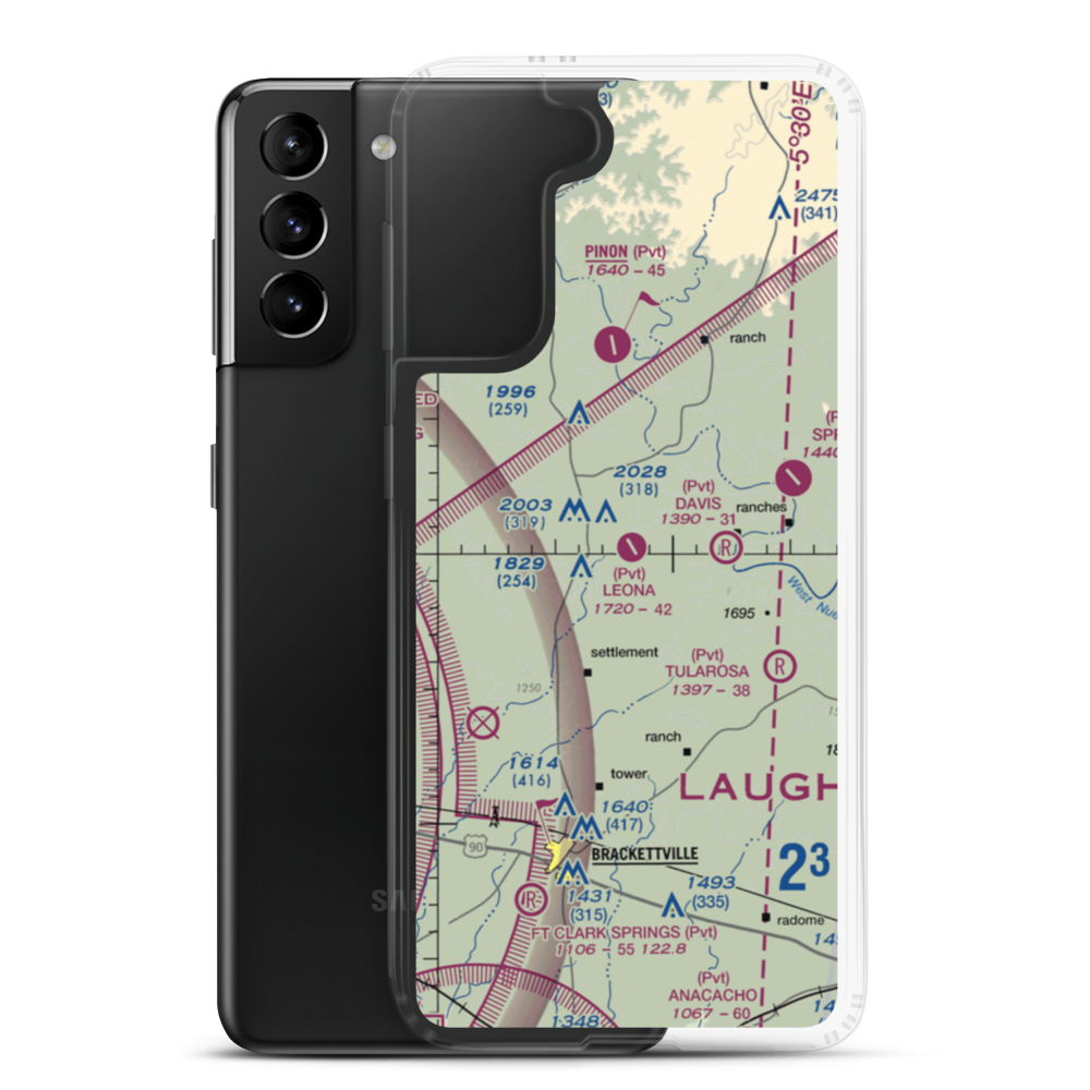 Leona Ranch Airport (75TX) VFR Sectional Samsung Case Samsung Galaxy S21 Plus model shown