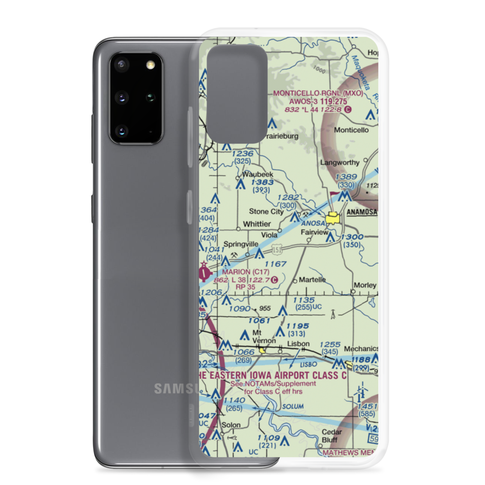 Lerchs Airport (62IA) VFR Sectional Samsung Case Samsung Galaxy S20 Plus model shown