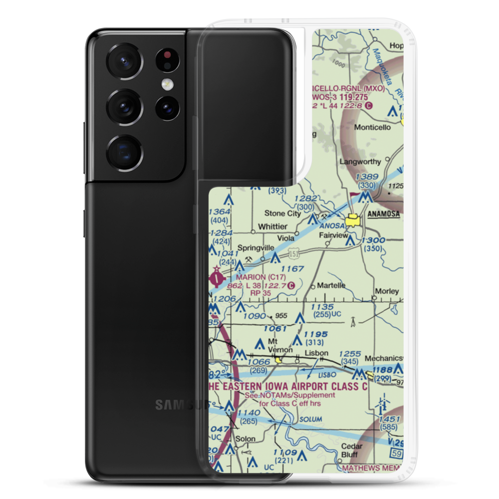 Lerchs Airport (62IA) VFR Sectional Samsung Case Samsung Galaxy S21 Ultra model shown