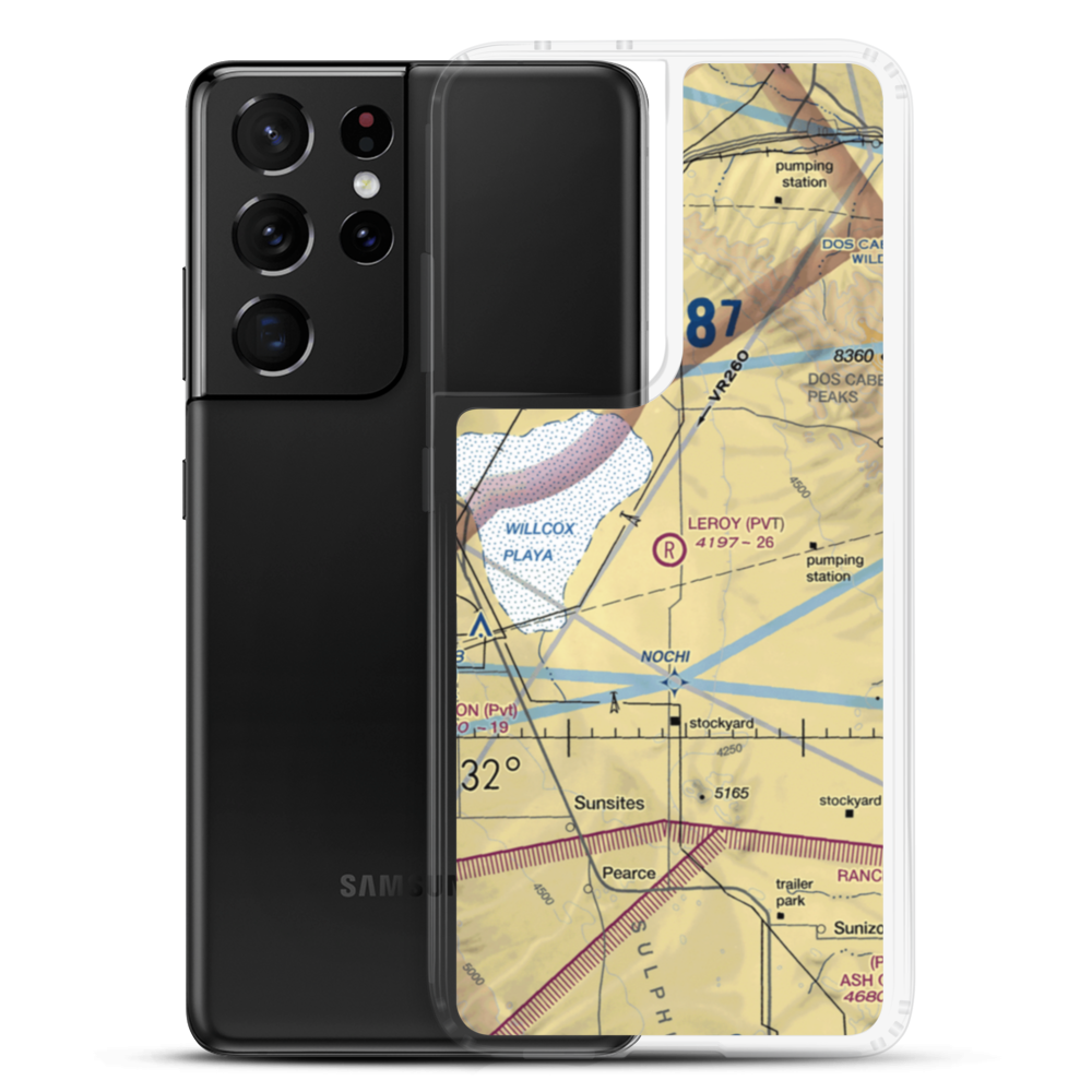 Leroy Airport (4AZ9) VFR Sectional Samsung Case Samsung Galaxy S21 Ultra model shown