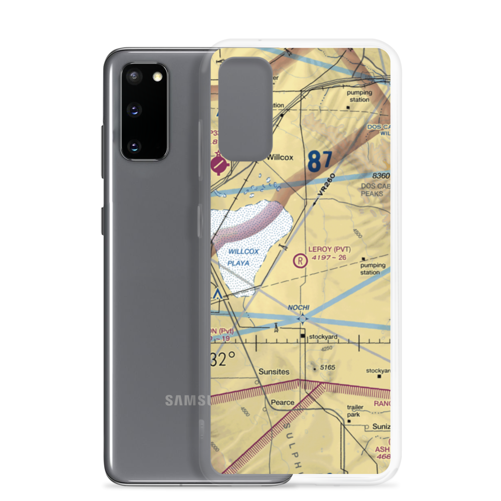 Leroy Airport (4AZ9) VFR Sectional Samsung Case Samsung Galaxy S20 model shown