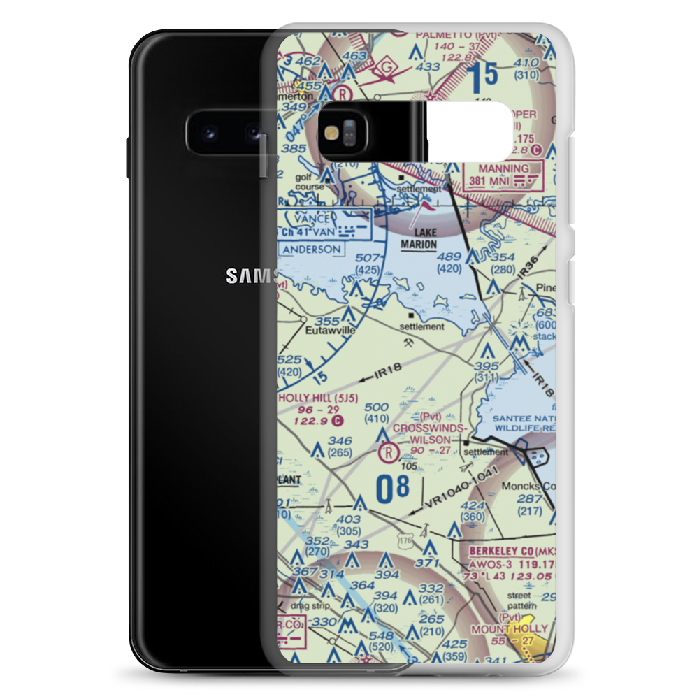 Lesesne Airport (6SC1) VFR Sectional Samsung Case Samsung Galaxy S10+ model shown