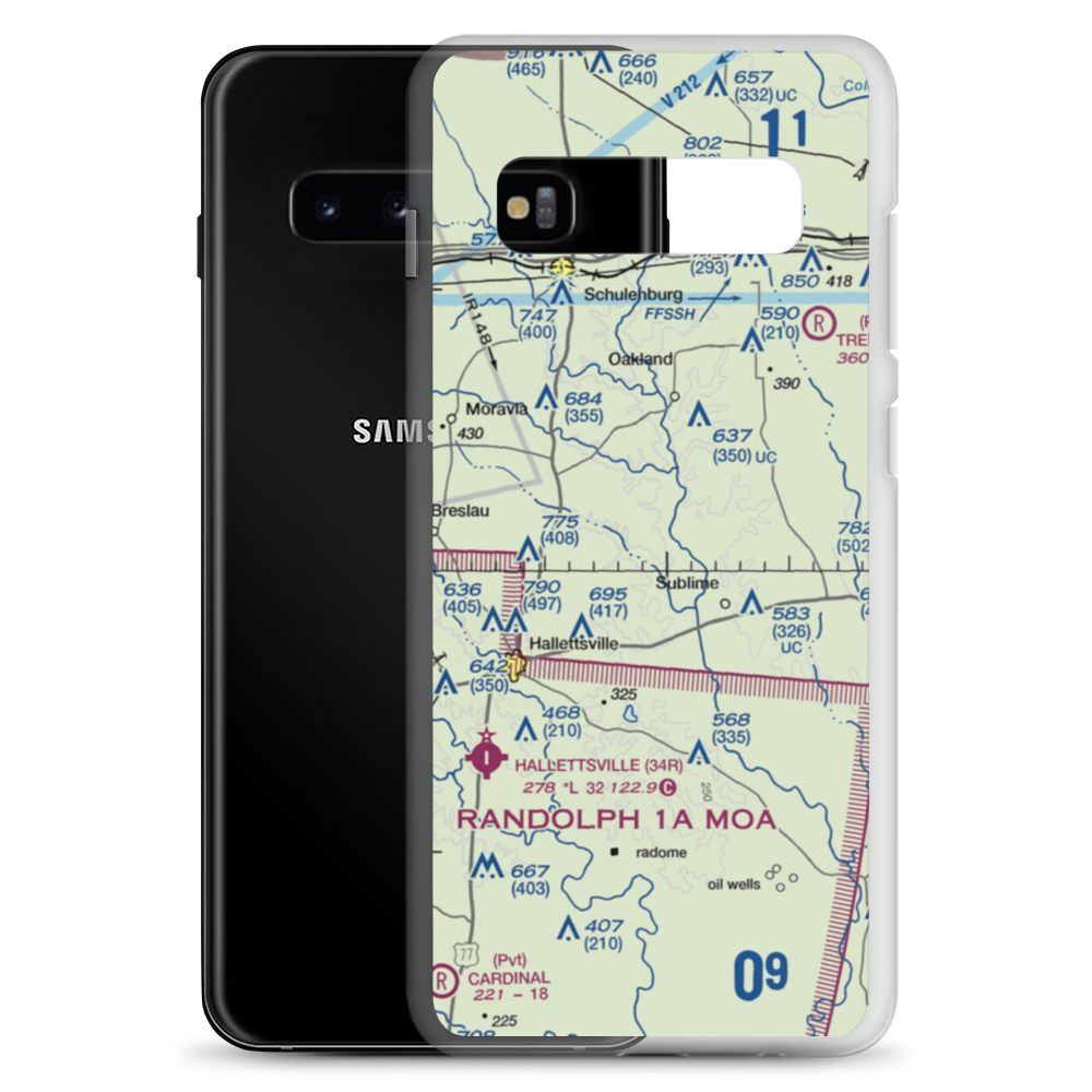 Lesikar Ranch Airport (1T9) VFR Sectional Samsung Case Samsung Galaxy S10+ model shown