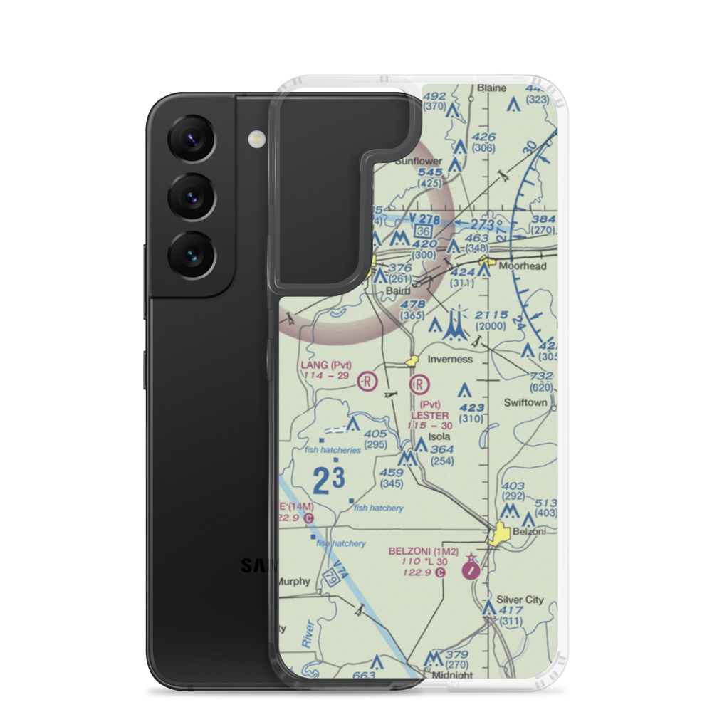 Lester Field (MS21) VFR Sectional Samsung Case Samsung Galaxy S22 model shown
