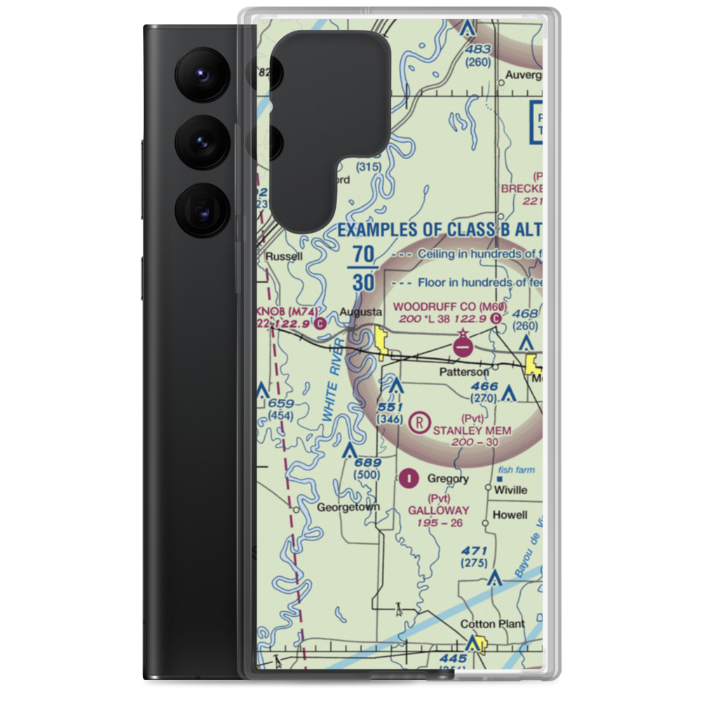 Lesters Field (LESTER) VFR Sectional Samsung Case Samsung Galaxy S22 Ultra model shown