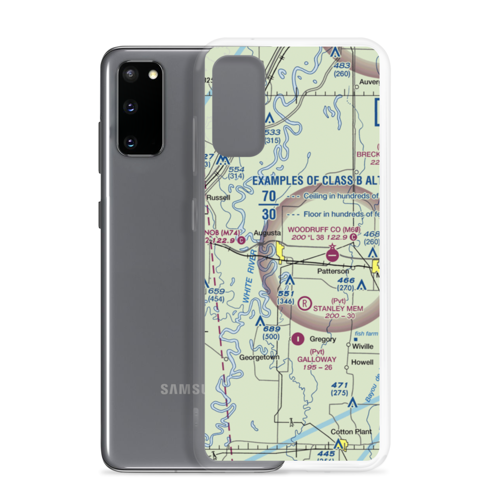 Lesters Field (LESTER) VFR Sectional Samsung Case Samsung Galaxy S20 model shown