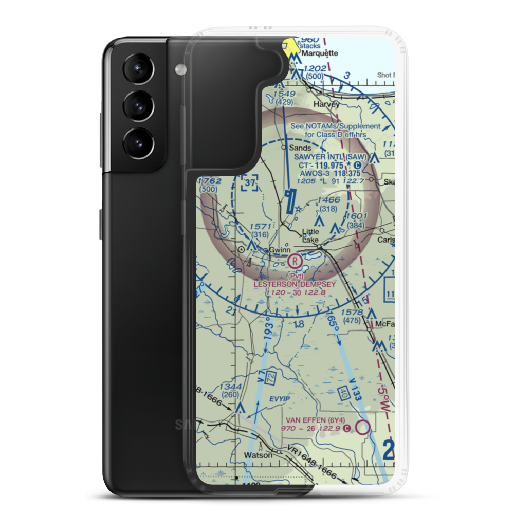 Lesterson-Dempsey Airstrip (0MI4) VFR Sectional Samsung Case Samsung Galaxy S21 Plus model shown