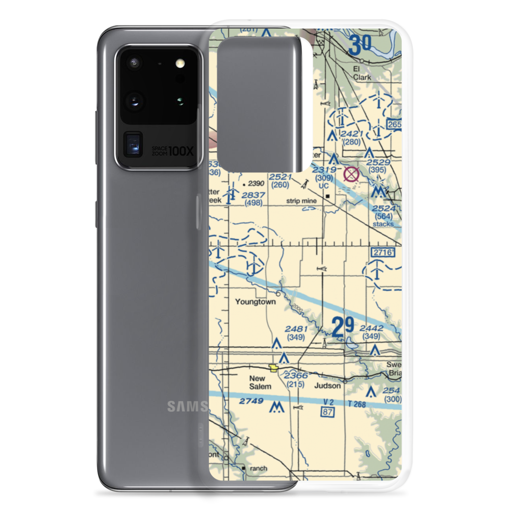 Letzring Airport (ND65) VFR Sectional Samsung Case Samsung Galaxy S20 Ultra model shown